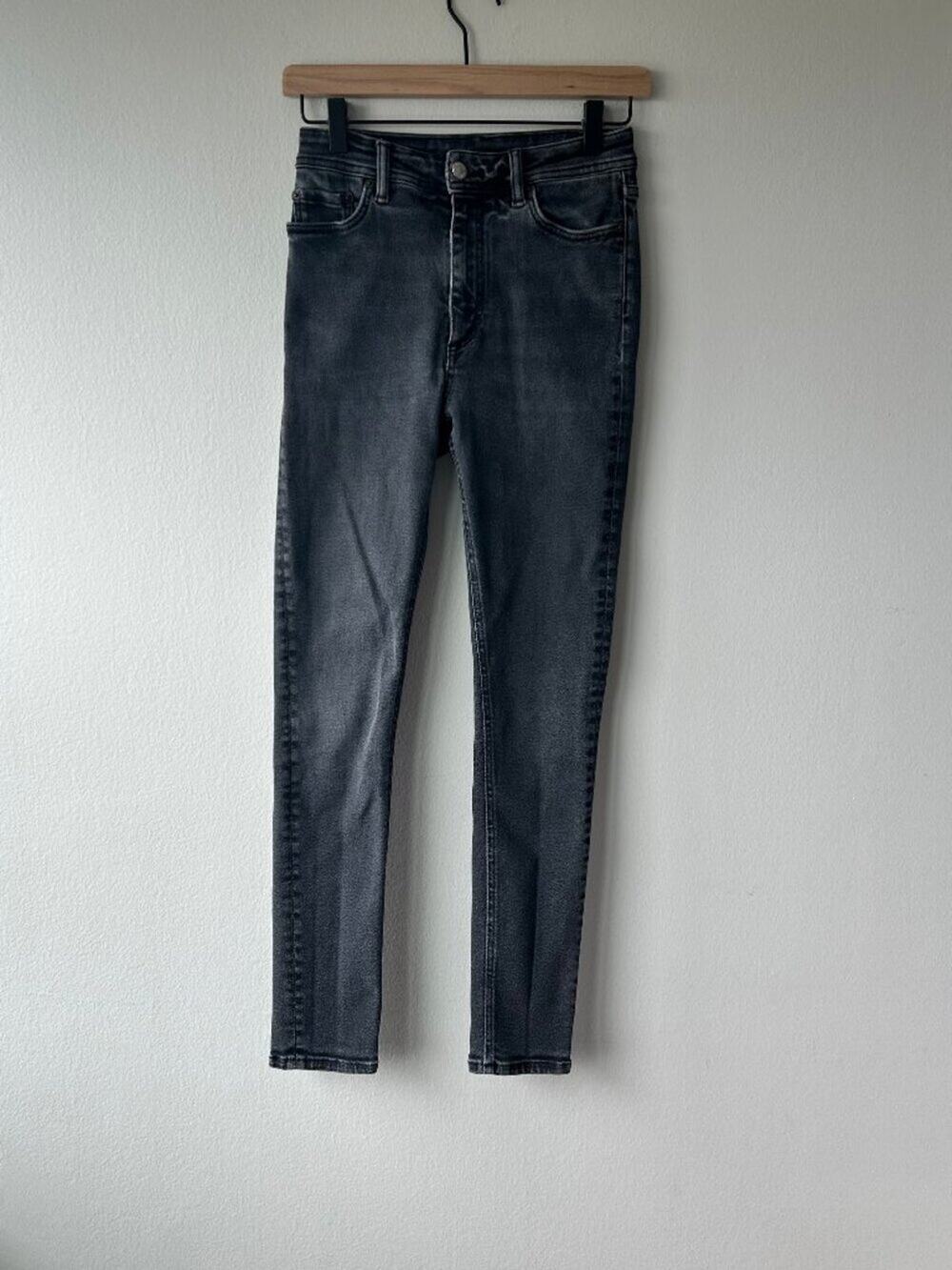 Acne Studios Peg Used Black High Rise Skinny Jeans 26/32 Italy
